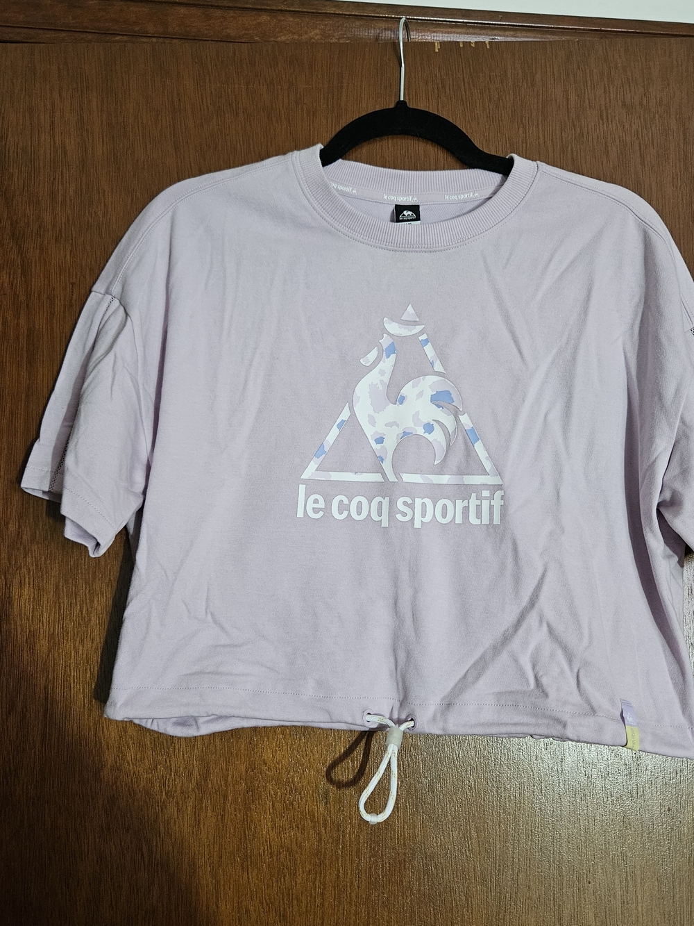 Le Coq Sportif Lavender Logo Drawstring Crop Top